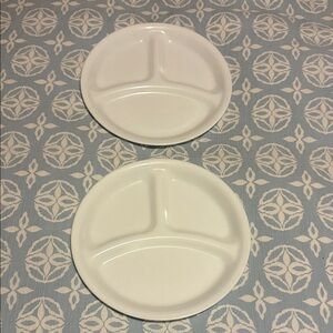 Vintage Corelle Classic White Divided Dinner Plates